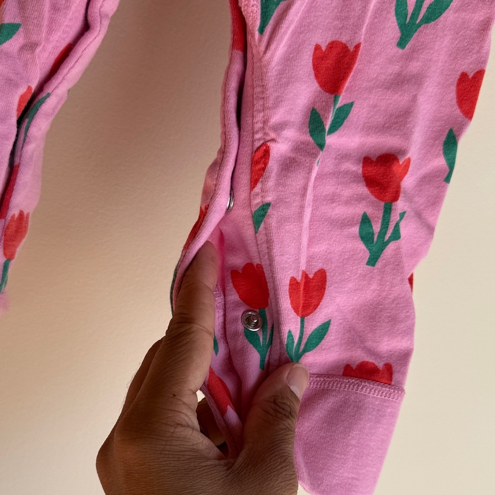 HANNA ANDERSSON - Pink Floral Sleeveless Baby Jumpsuit - Picture 5 of 5